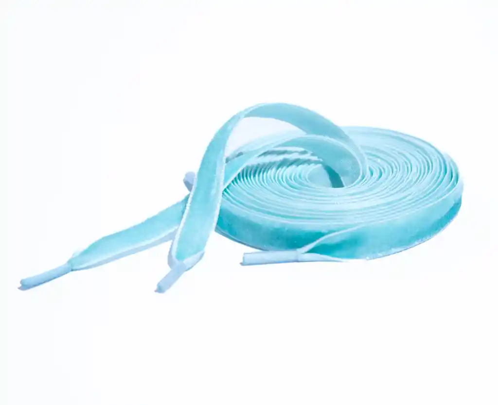 Cordones Cinta Velvet Turquesa - 135 Cm