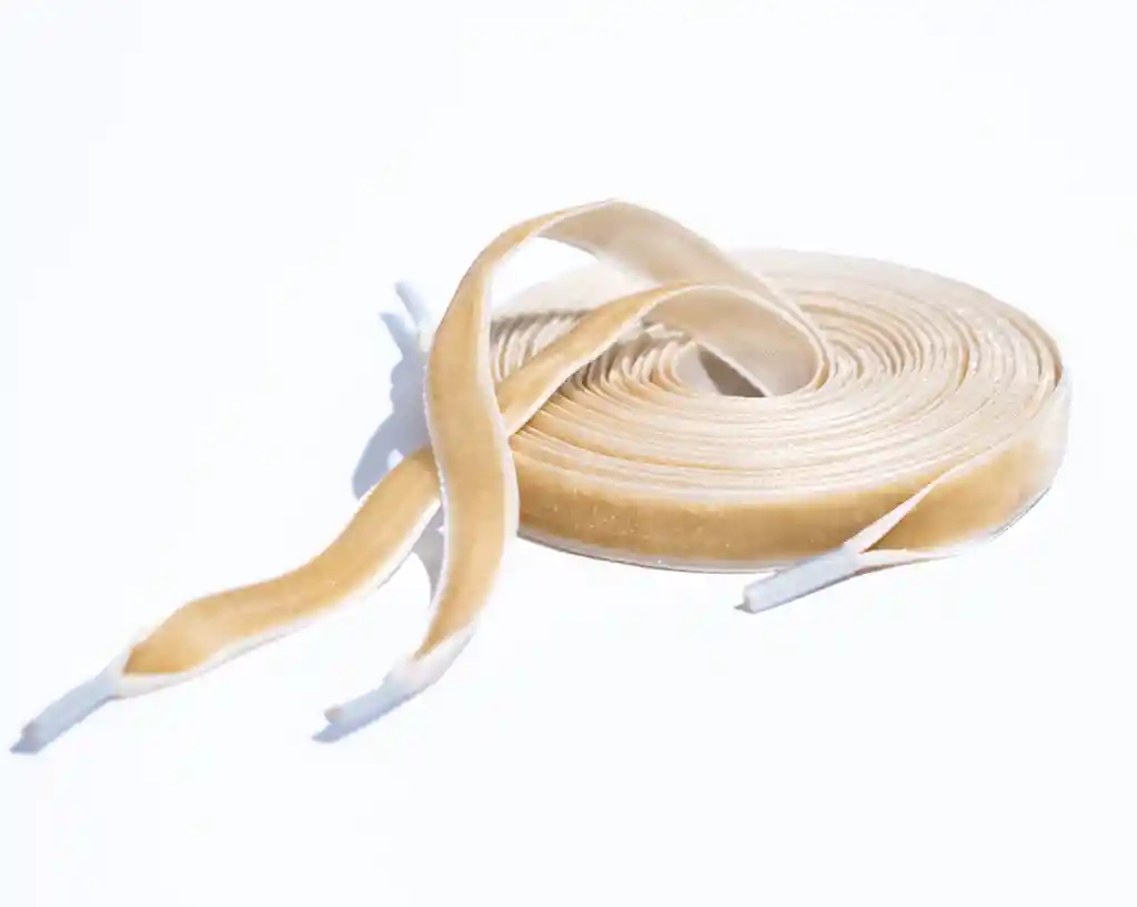 Cordones Cinta Velvet Crema - 182 Cm
