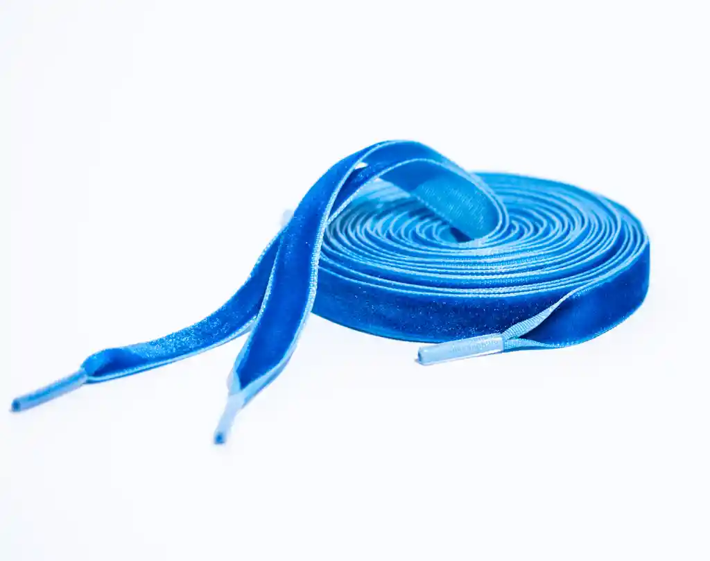 Cordones Cinta Velvet Azul - 155 Cm