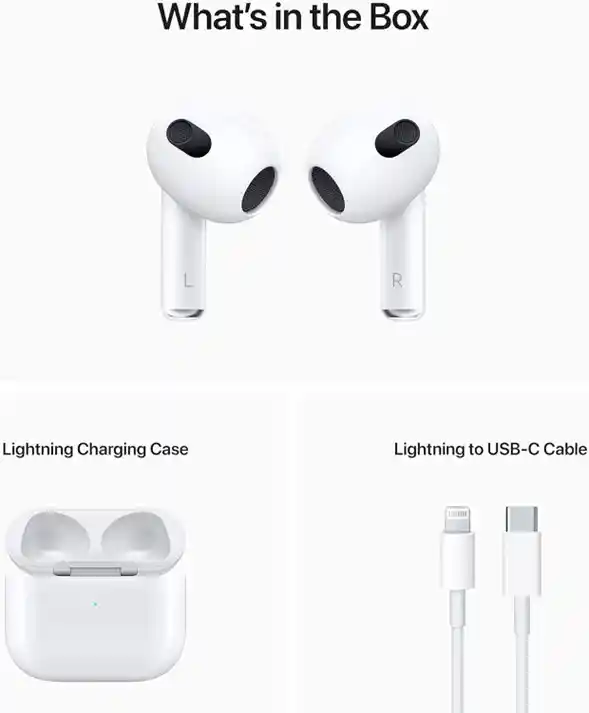 Apple Airpods (3ª Generación) Auriculares Inalámbricos, Auriculares Bluetooth