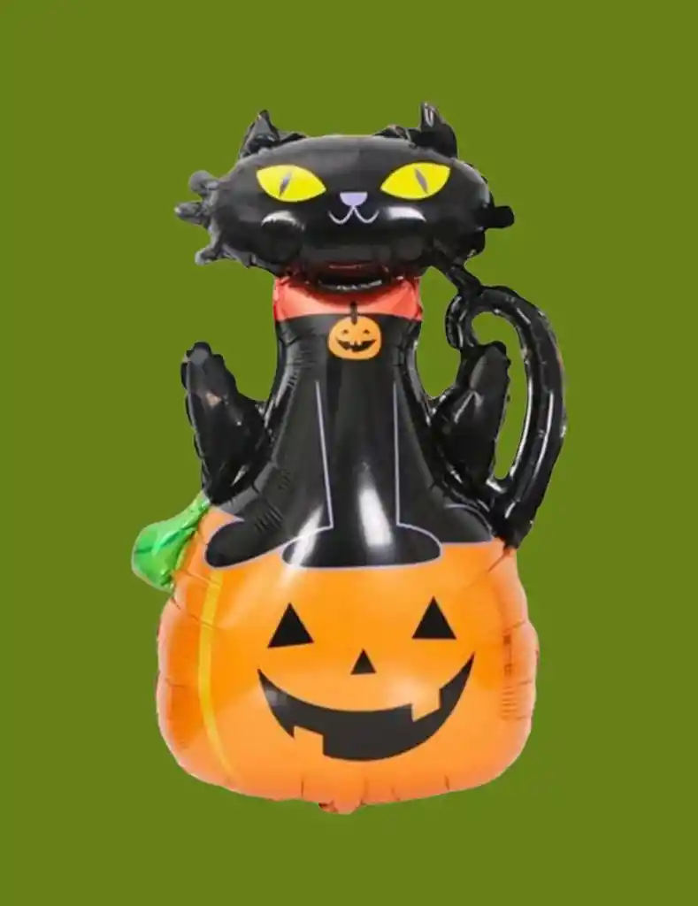 Globo Metálizado Halloween Gato/calabaza (pequeño)