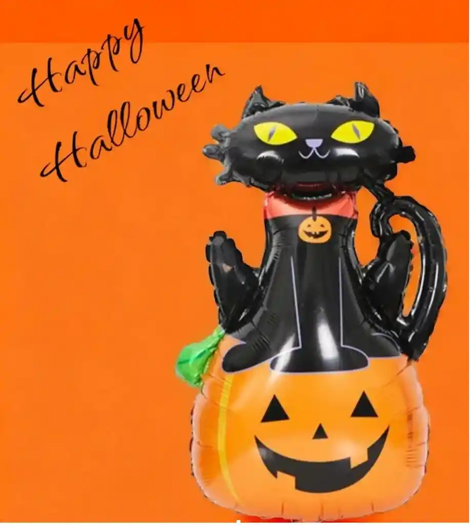 Globo Metálizado Halloween Gato/calabaza (pequeño)