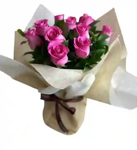 Ramo De Rosas Fucsia 12 Tallos