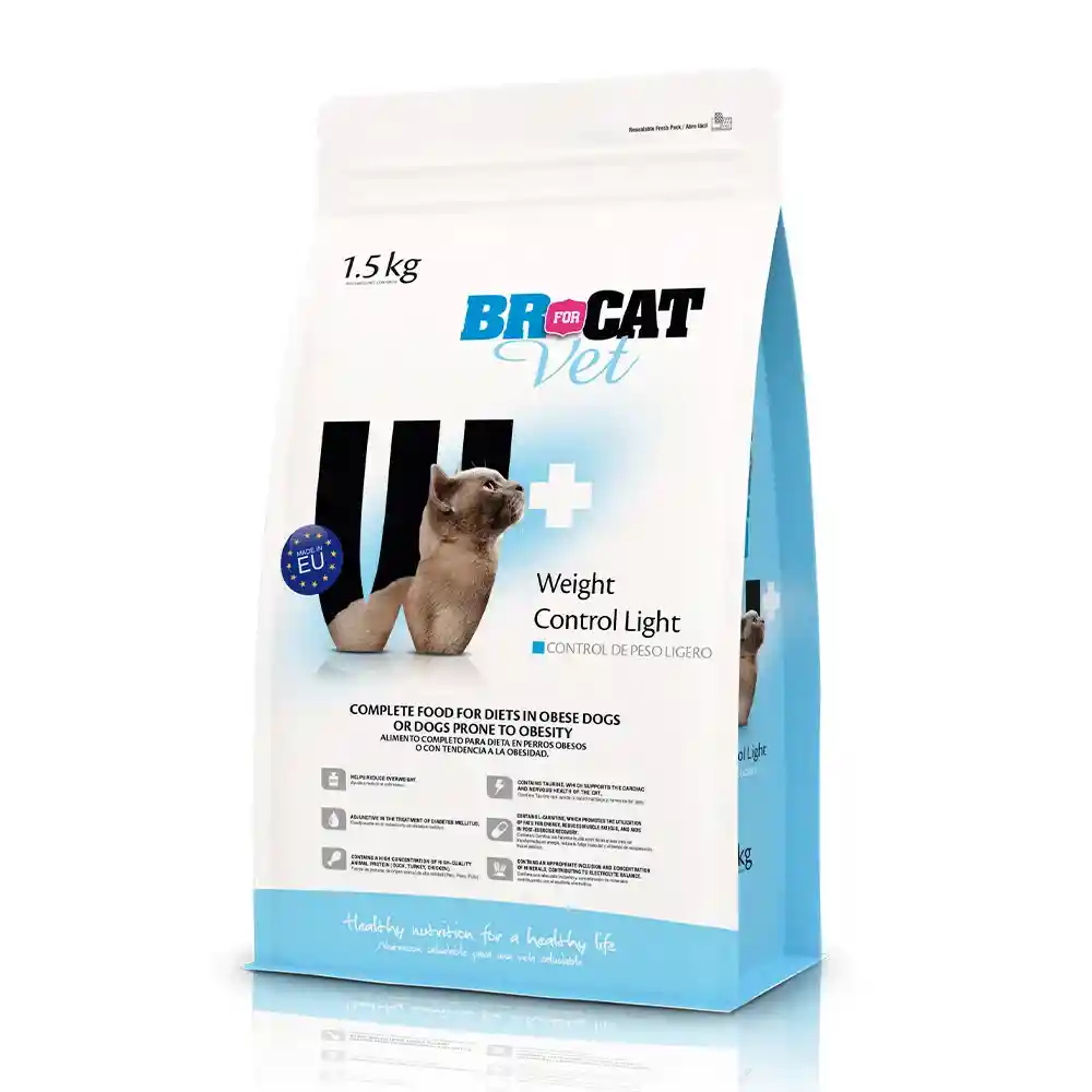 Alimento Prescrito Para Gato, Br For Cat Vet Control De Peso Ligero - 1.5kg