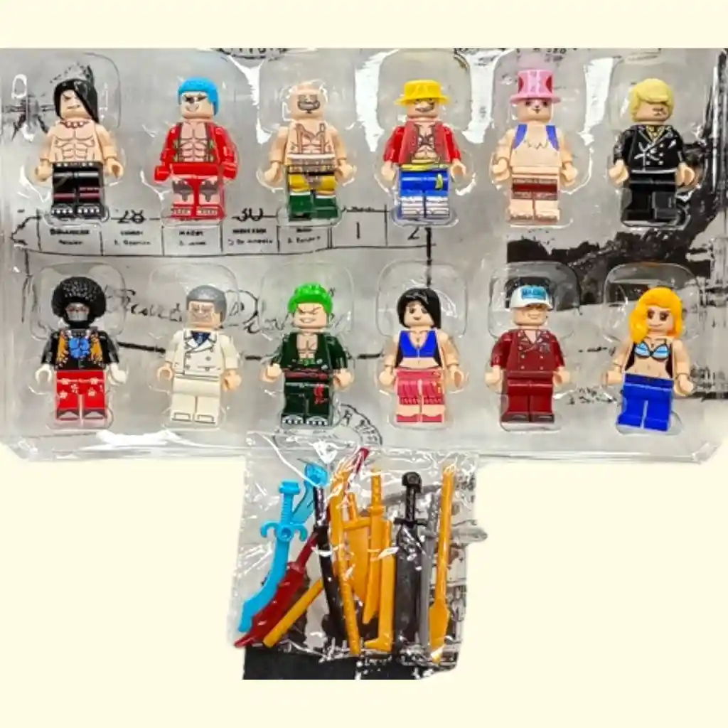 Set Juguete Mini Figuras Bloques De Acción One Piece Coleccionables X 12