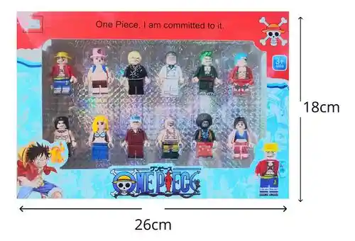 Set Juguete Mini Figuras Bloques De Acción One Piece Coleccionables X 12