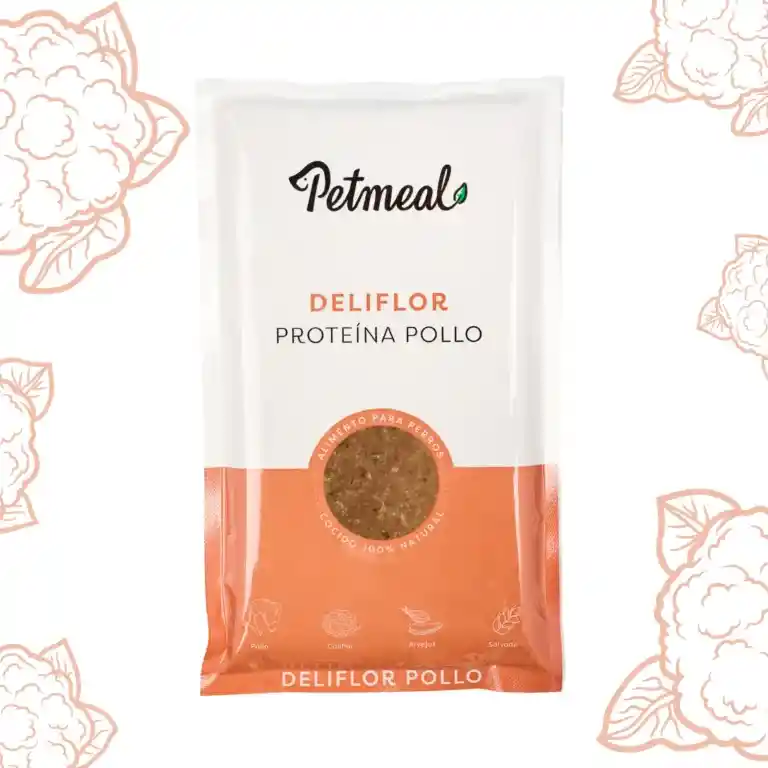 Alimento Natural Petmeal, Dieta Cocida Para Perro Sabor Pollo,deliflor 500g