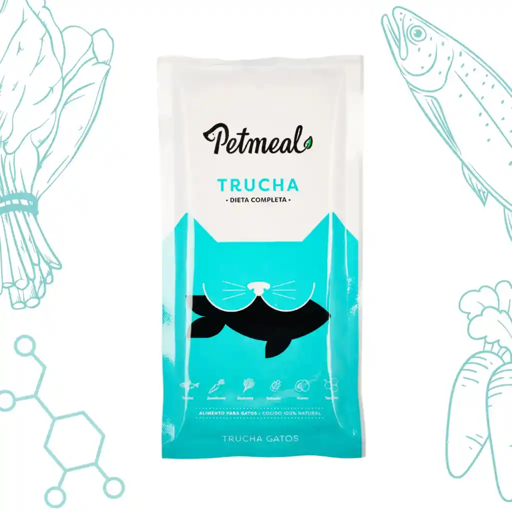 Alimento Natural Petmeal, Dieta Cocida Para Gato,trucha 200g