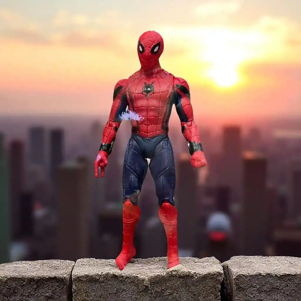 Spiderman Colección Juguete 5 Figuras Hombre Araña Con Luz
