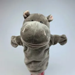 Titere Peluche Marioneta De Hipopotamo Cafe 24cm