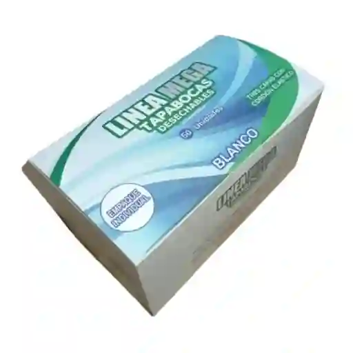 Tapabocas Desechable Blanco X 50und Linea Mega