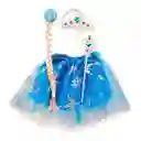 Kit Disfraz Frozen Princesa Tutu Trenza Cetro Corona Niñas