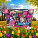 Set Muñeca Juguete Lorlian Paseo Con Mascotas Y Motos