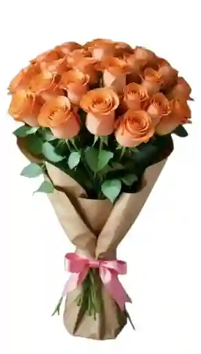 Ramo De Rosas Durazno 24 Tallos
