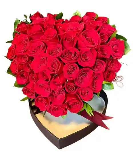 Caja Corazón Deluxe – Rosas Rojas Premium