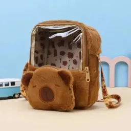 Lonchera Capibara De Peluche Para Niños Caqui Capybara