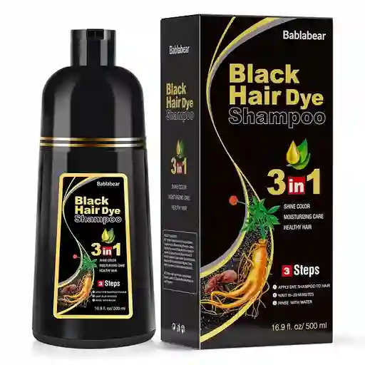 Shampoo De Tinte Para El Cabello 3 En 1 Cubre Canas Instantáneo, Barba 500ml Oscurecimiento De Pelos