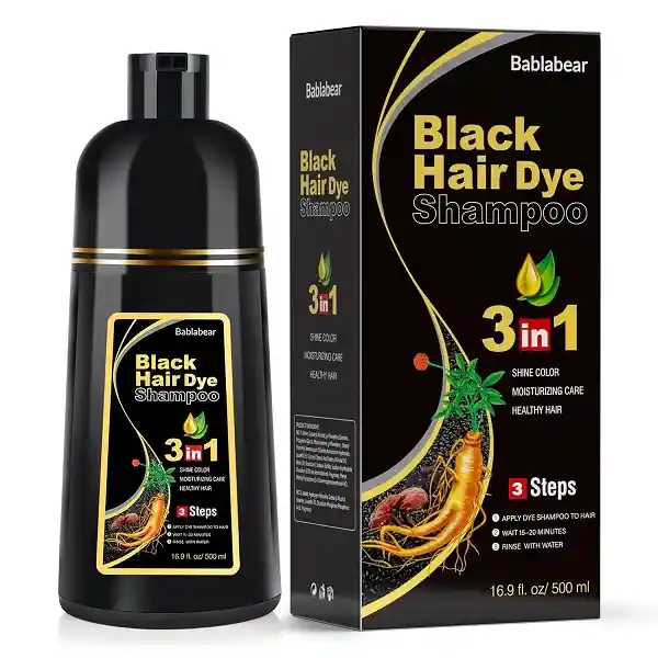 Shampoo De Tinte Para El Cabello 3 En 1 Cubre Canas Instantáneo, Barba 500ml Oscurecimiento De Pelos