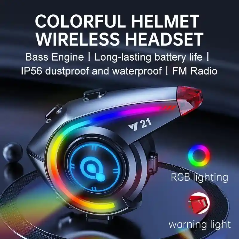Intercomunicador Bluetooth Manos Libres Y21 Rgb Casco Moto