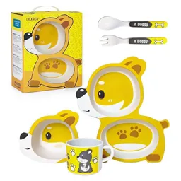 Set Vajilla Para Bebes Niños Bambu - Animalitos - Perrito