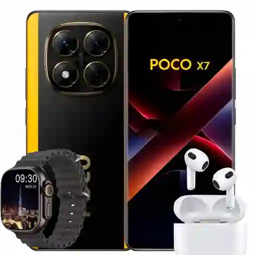 Celular Xiaomi Poco X7 512gb Ram 12gb Mas Audifonos Inalambricos Y Smartwatch