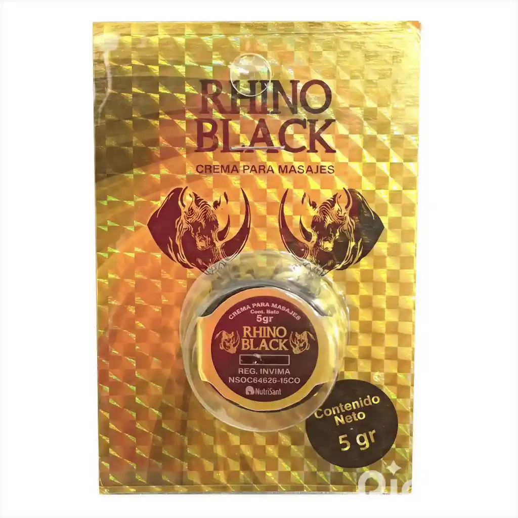 Crema Retardante Rhino Black Dorado 5gr - Placer Sin Límites