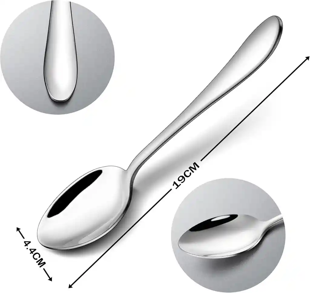 Juego De 12 Cucharas De Acero Inoxidable