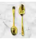 Juego De 12 Cucharas Doradas De Acero Inoxidable