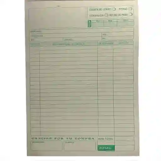 Facturero Periodico 45 Hojas 1/2 Oficio. 23x 16 Cm
