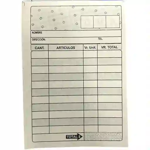 Facturero Periodico 35 Hojas 1/72. 11x 7.5cm