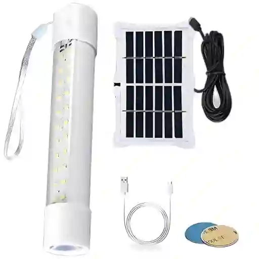 Linterna Led Con Panel Solar Camping