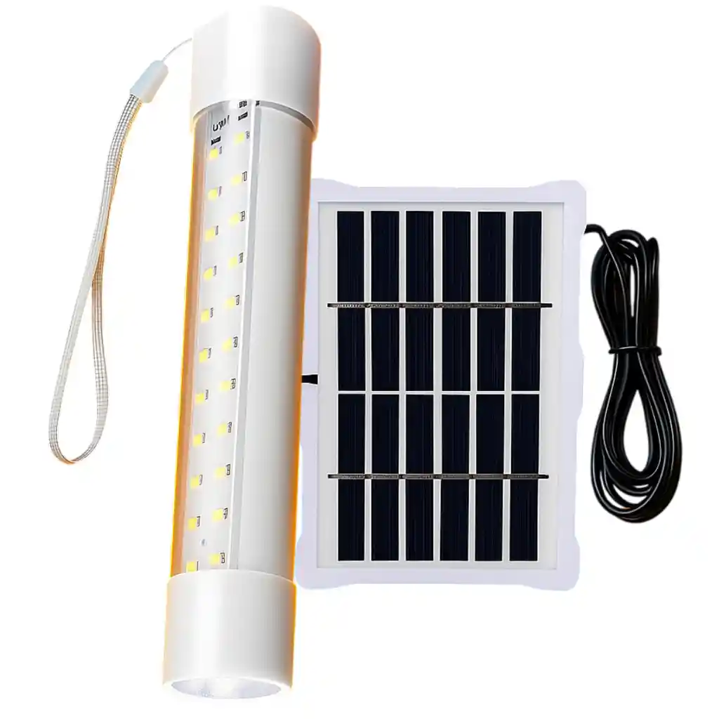 Linterna Led Con Panel Solar Camping