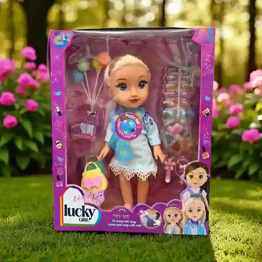 Muñeca Juguete Lucky Girl Luz Y Sonido, Accesorios De Belleza
