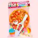 Juguete Set Pizza Y Postres Comida Didáctica Juego De Simulación