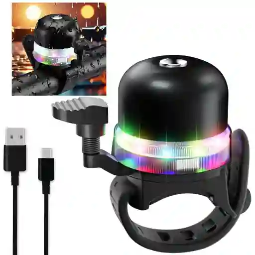 Luz Led + Timbre Para Bicicleta