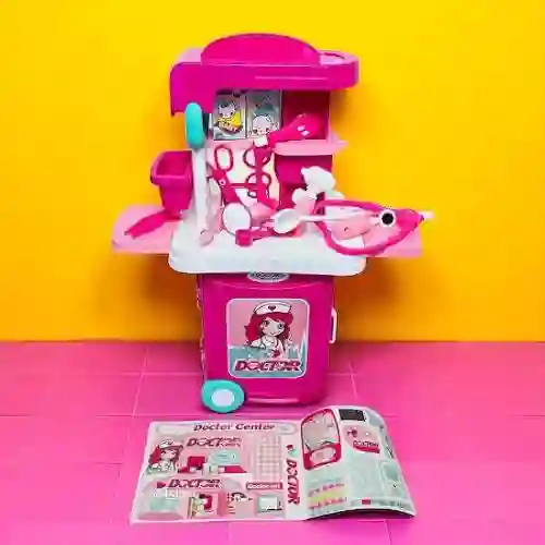 Kit De Medico Para Niños Y Niñas, Juego De Simulacion De Doctor Maleta Con Rueditas