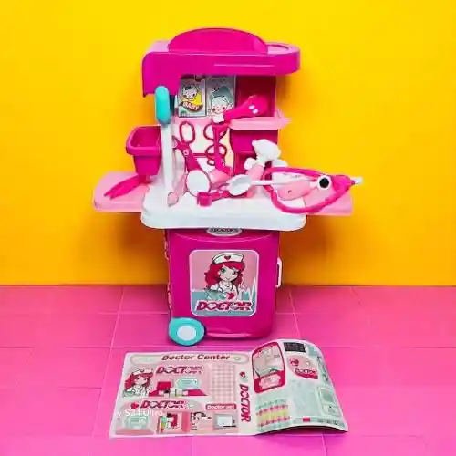 Kit De Medico Para Niños Y Niñas, Juego De Simulacion De Doctor Maleta Con Rueditas