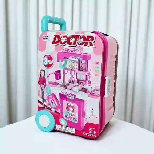 Kit De Medico Para Niños Y Niñas, Juego De Simulacion De Doctor Maleta Con Rueditas
