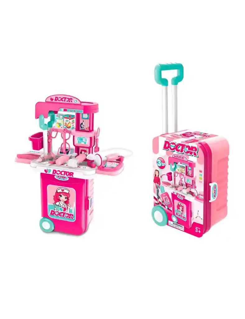 Kit De Medico Para Niños Y Niñas, Juego De Simulacion De Doctor Maleta Con Rueditas