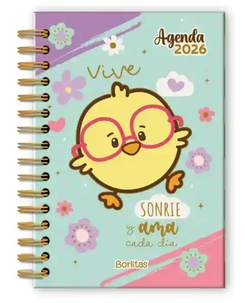 Agenda Argollada Diaria 2026 Borlitas