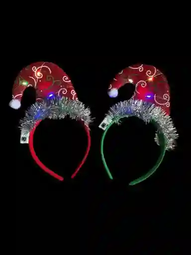 Vincha Diadema Balaca Diadema Gorro De Navidad Con Luz. Novena