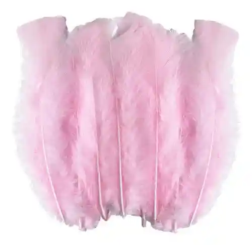 Plumas Sintéticas Decorativas Color Rosado Paquete X20 Unidades
