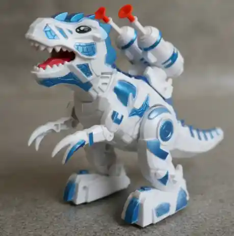 Dinosaurio Blanco Movimiento Y Luz / Lanzador Dardos.