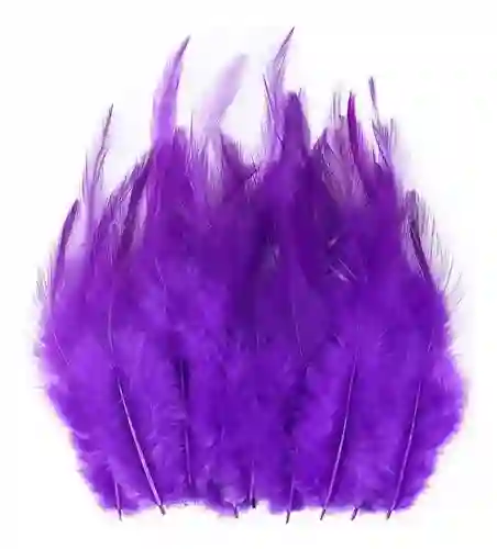 Plumas Sintéticas Decorativas Color Morado Paquete X20 Unidades