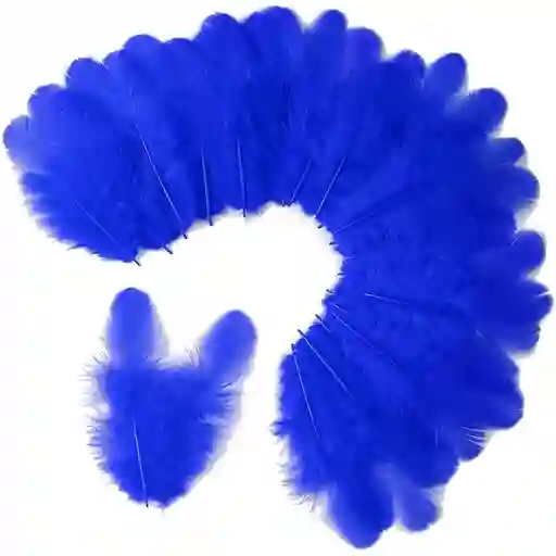 Plumas Sintéticas Decorativas Color Azul Rey Paquete X20 Unidades