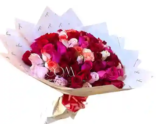 Flores Rosas Multicolor X100