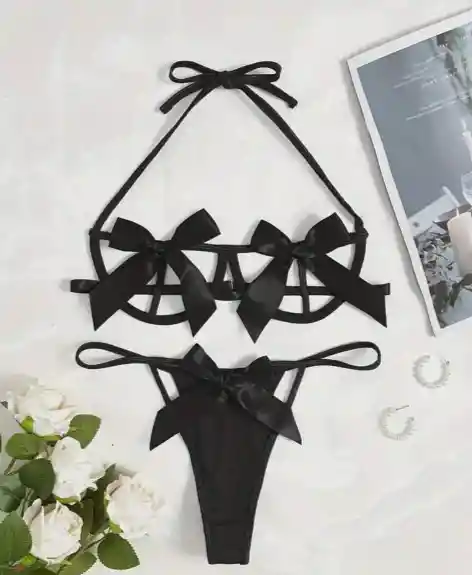 Set Moños Negro Talla S