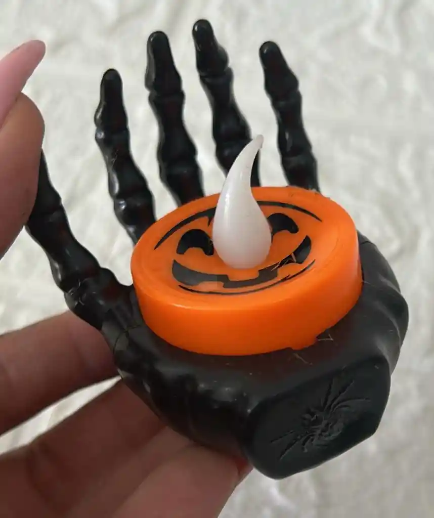 Vela O Veladora Mano Halloween Negra