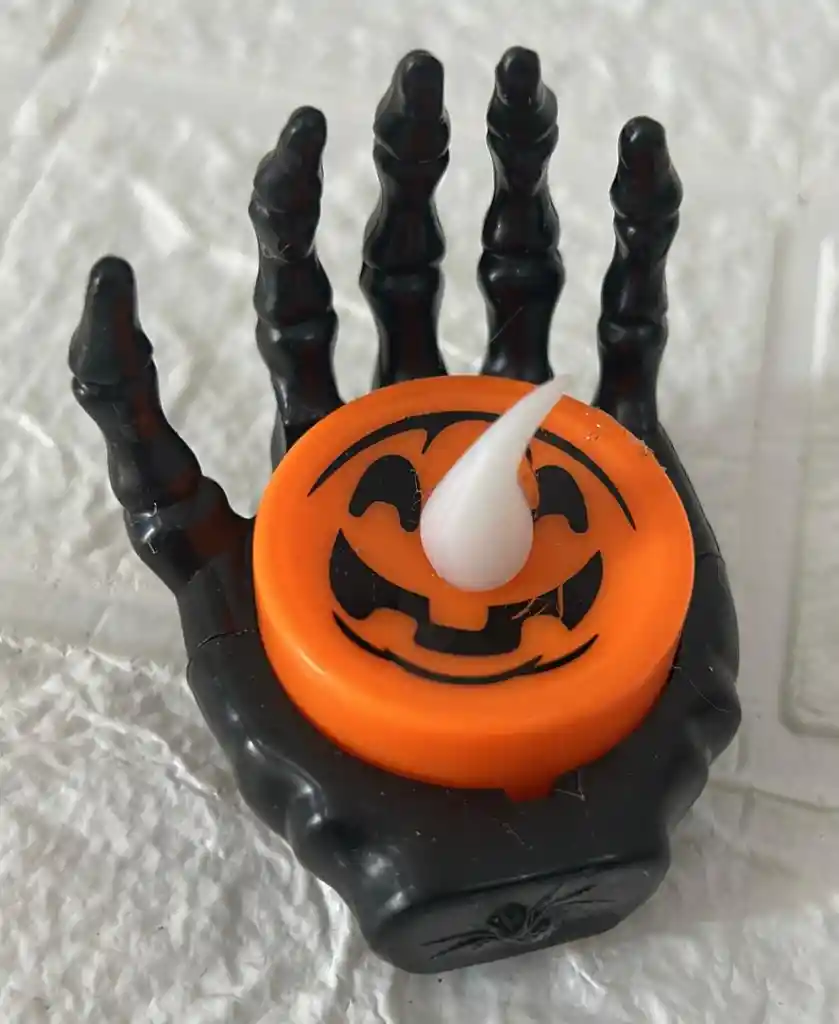 Vela O Veladora Mano Halloween Negra