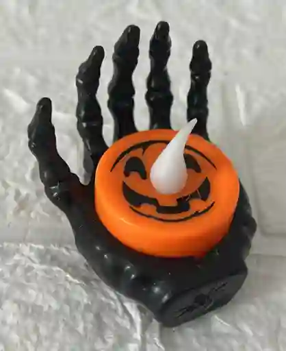 Vela O Veladora Mano Halloween Negra